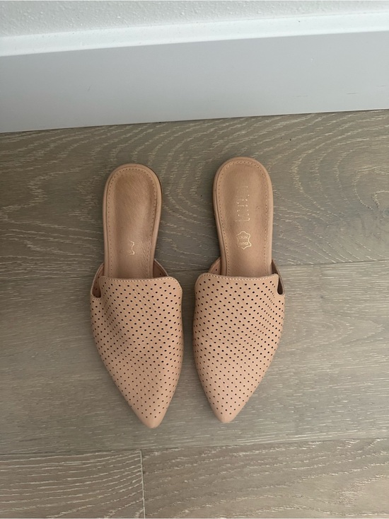 Mi.iM Shoes - Mi.iM Nude Perforated Pointed Toe Mules